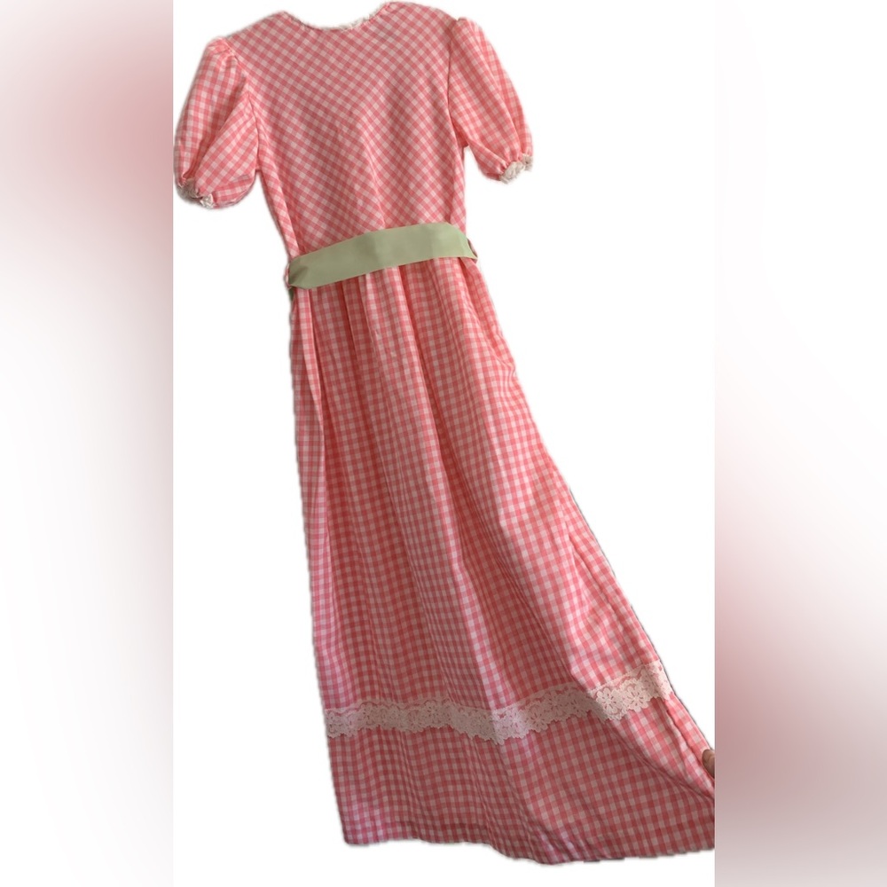 JC Penny vintage 70s little girls pink & white checkered gingham dress | size 6